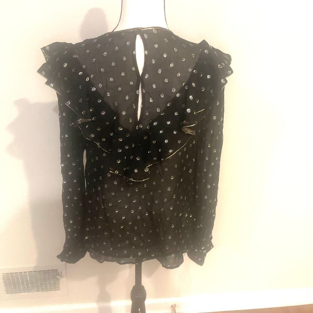 Sandro Lurex patterned top in black - Picture 3 of 10